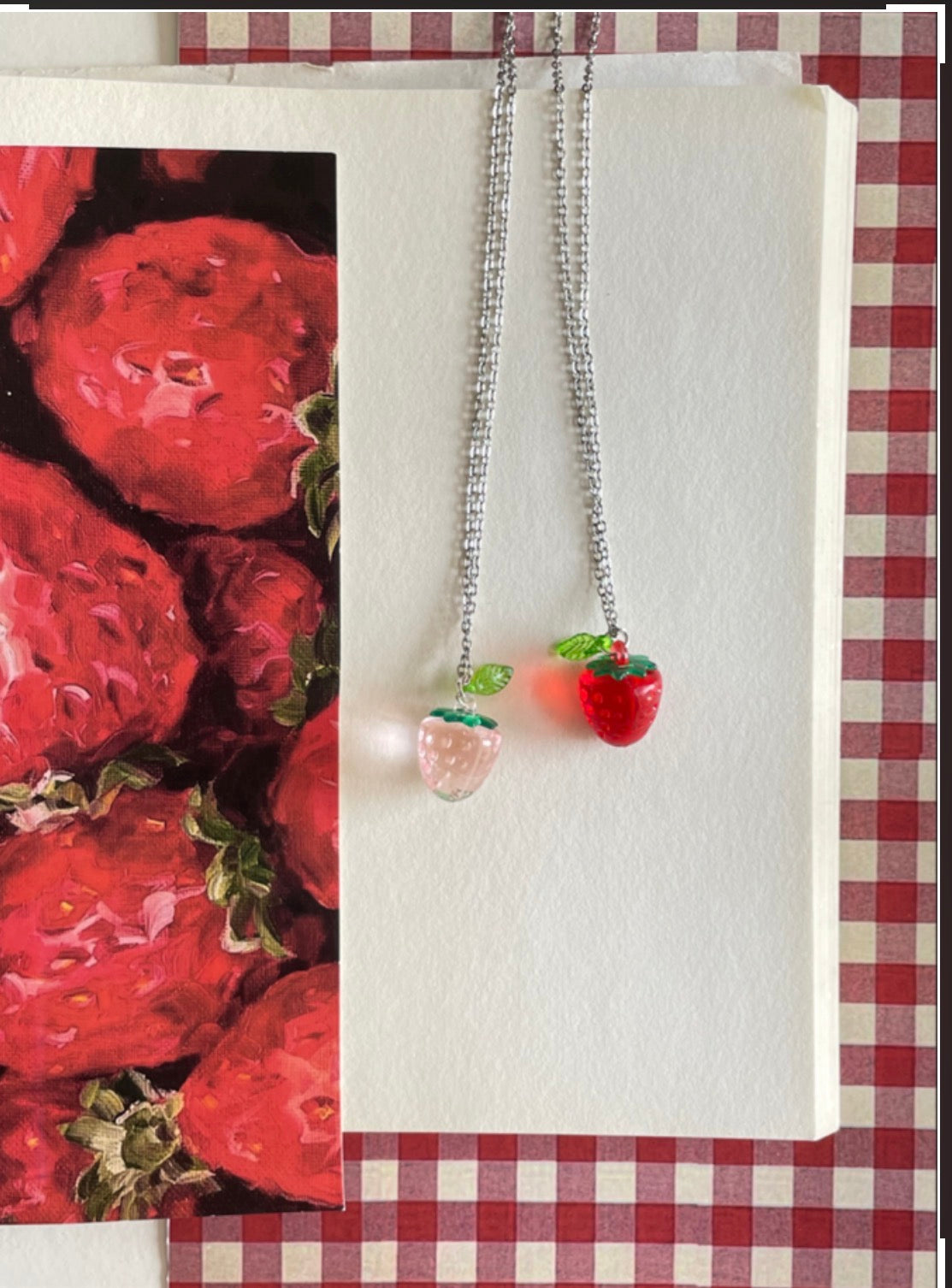 mini strawberry necklace