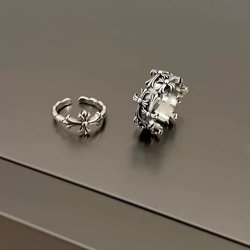 chrome cross ring pair