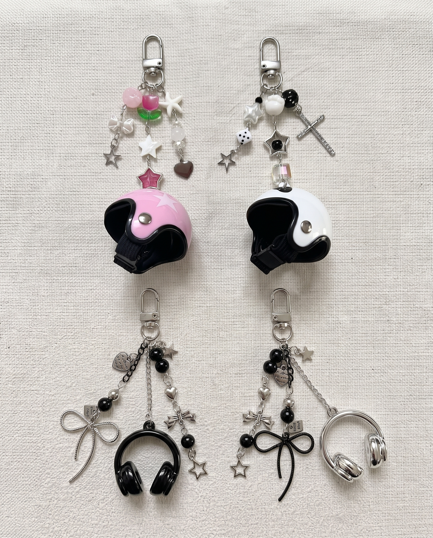 beaded biker keychain pair