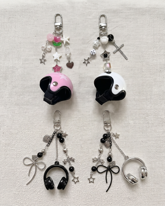beaded biker keychain pair