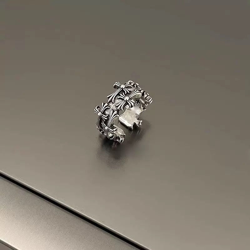 chrome cross ring pair