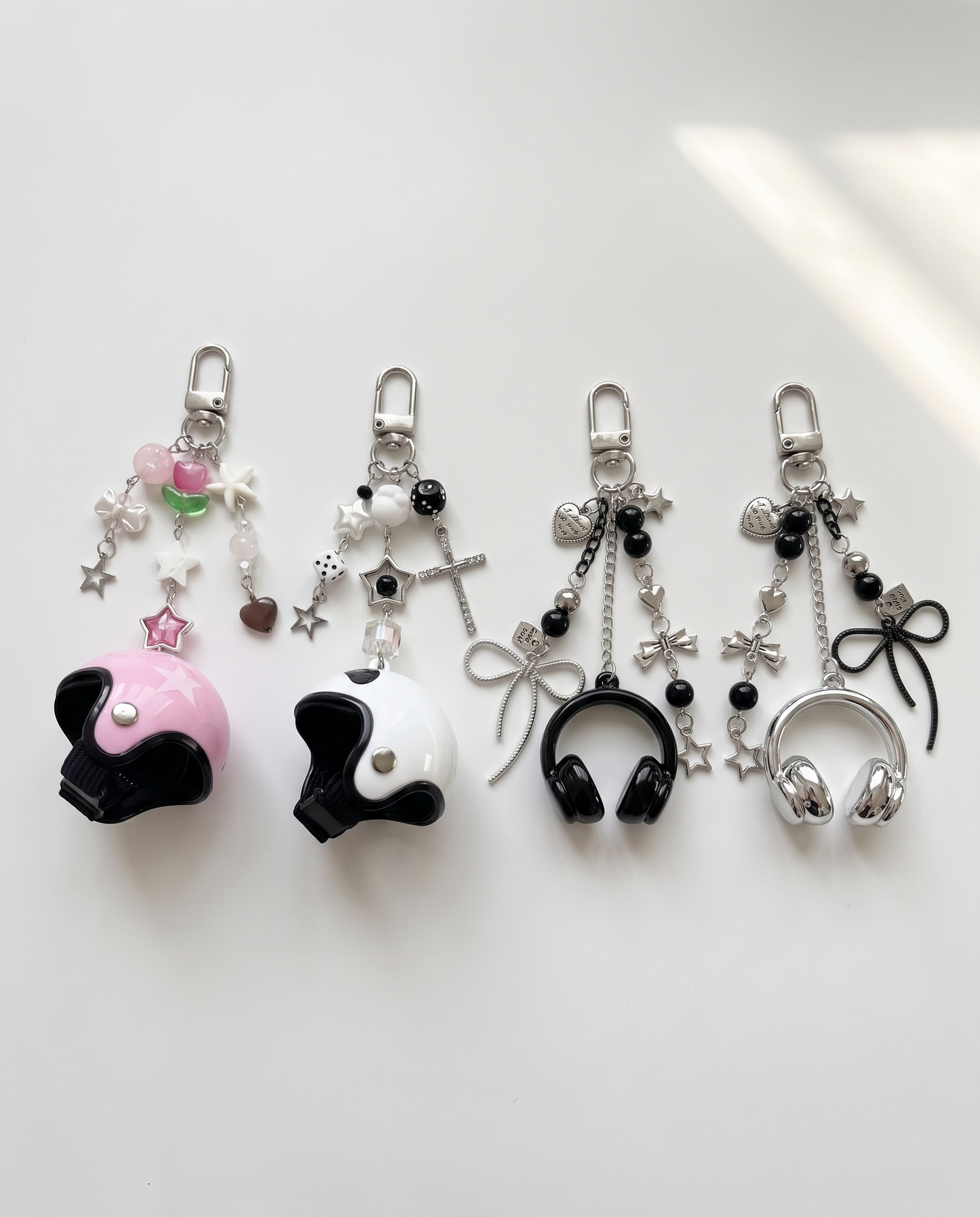 beaded biker keychain pair