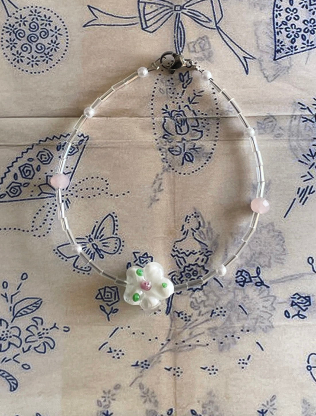 white sakura bracelet
