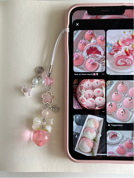 peach phone charm