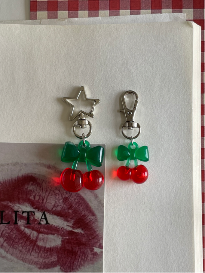 cherry bag charm