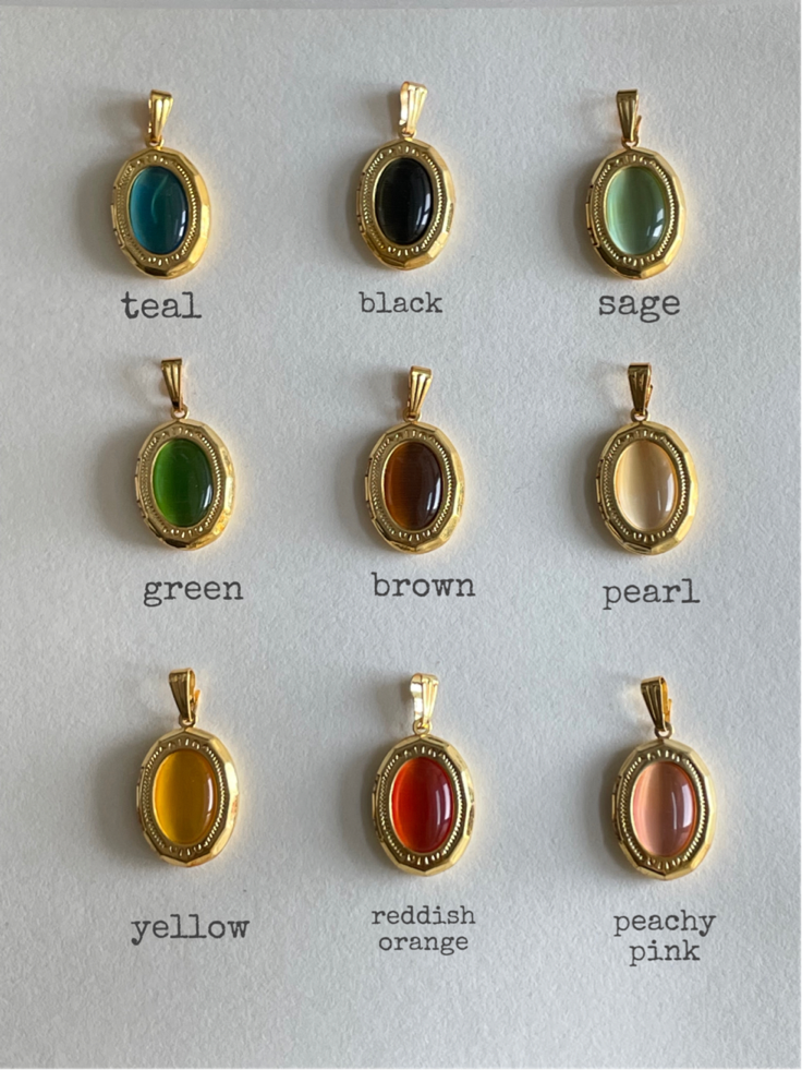 vintage jade photo locket